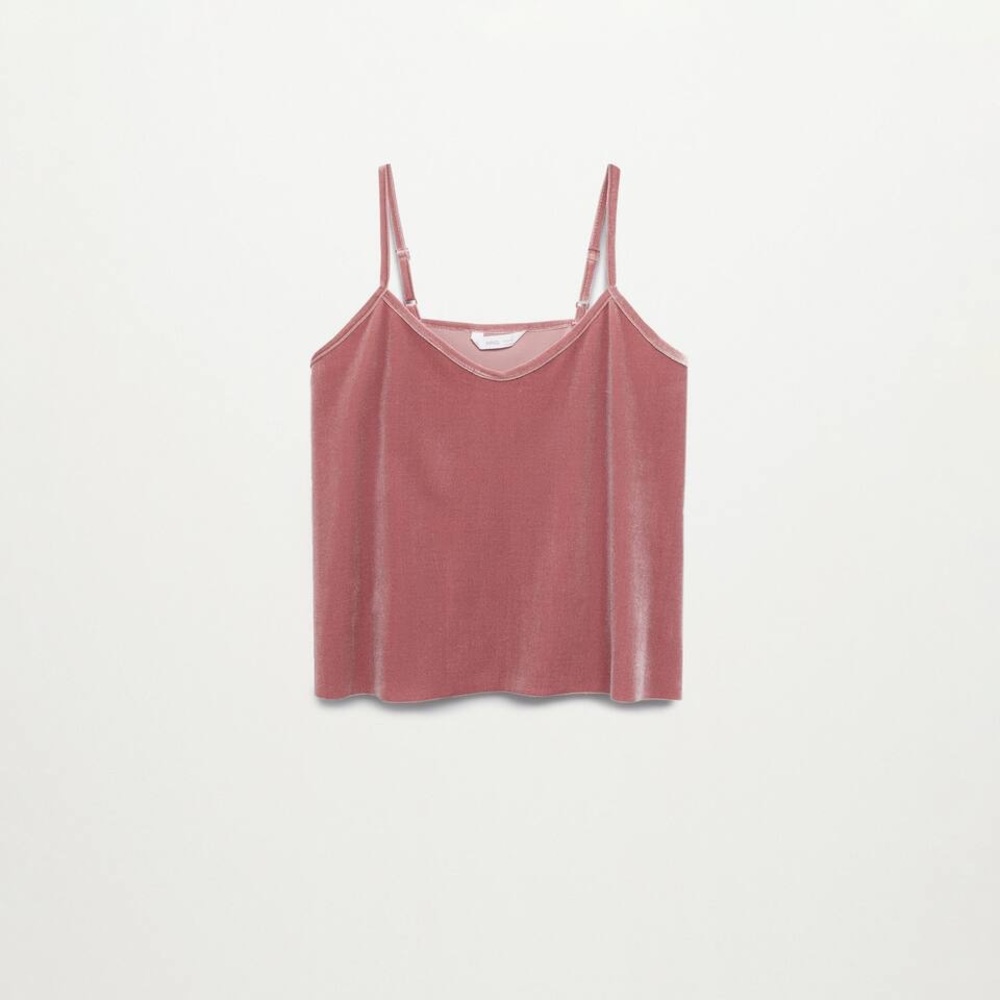 Mango velvet strap top
